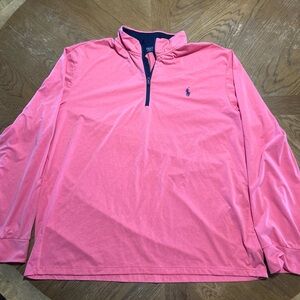 Polo Golf Ralph Lauren Mens Coral Quarter Zip Long Sleeve Shirt XXL
